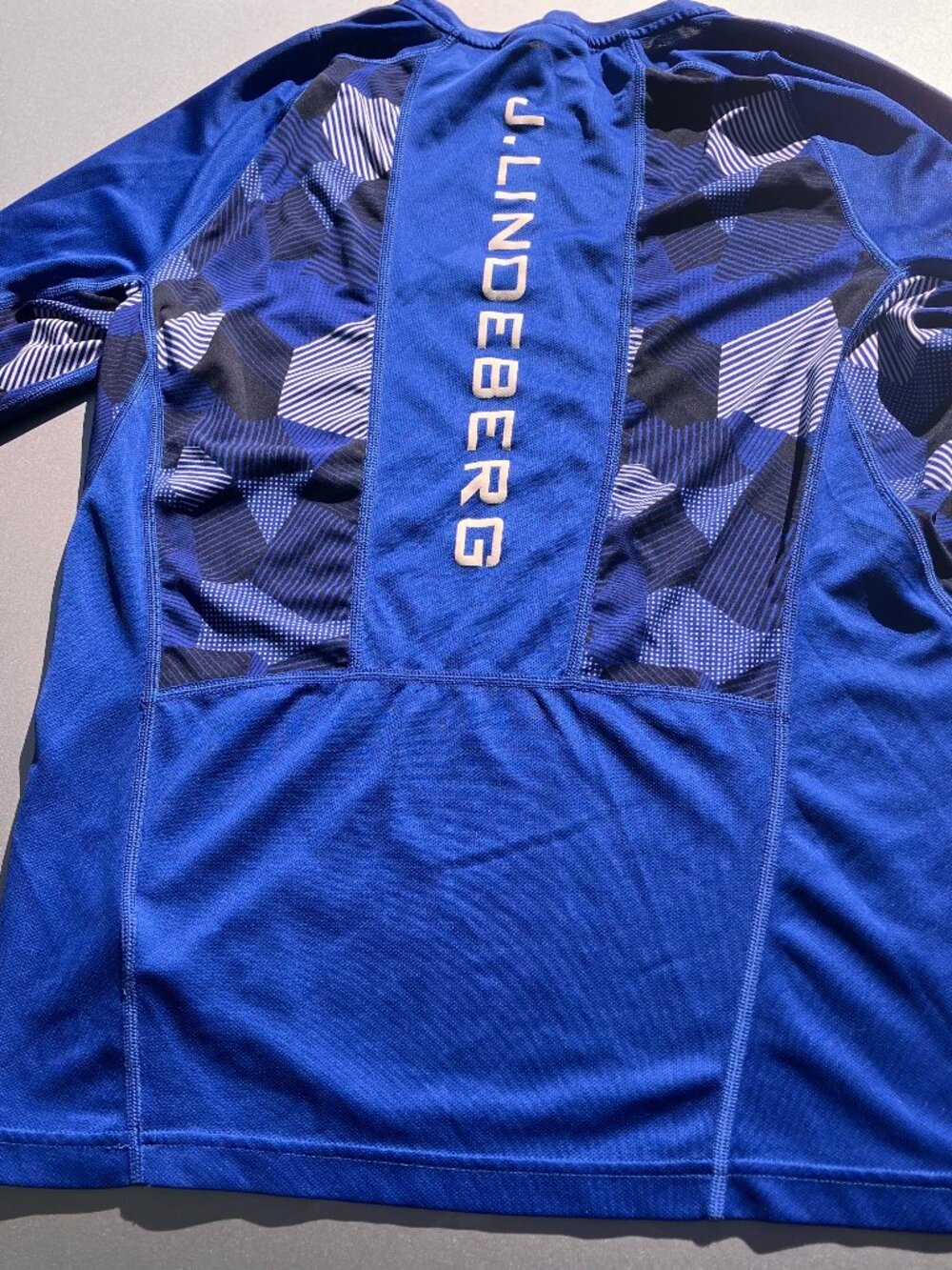 J Lindeberg Shirt Mens Large Blue Athletic Performance Running logo jersey